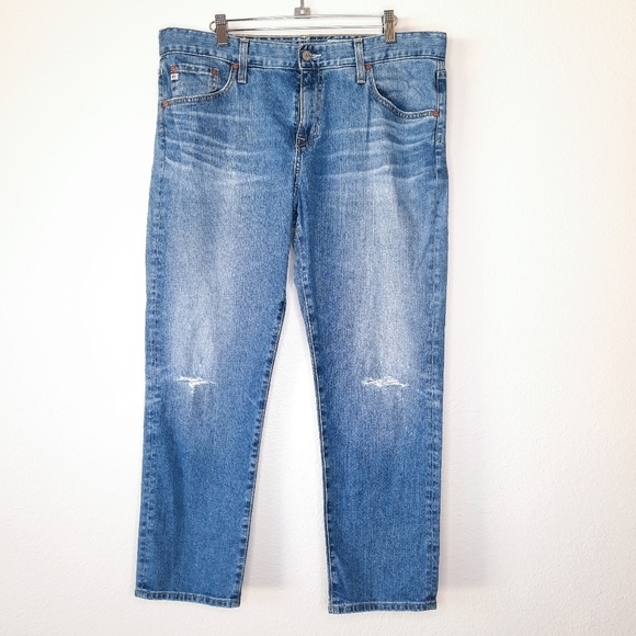 AG 22 Years Landmark Destructed Ex-Boyfriend Distressed Slim Fit Jeans 32 - Picture 2 of 8